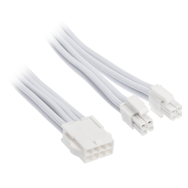 SilverStone EPS 8-Pin zu EPS/ATX 4+4-Pin Kabel, 300mm - weiß