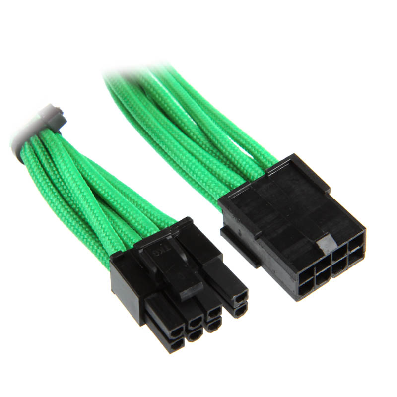 BitFenix 6+2-Pin PCIe VerlÃ¤ngerung 45cm - sleeved grÃ¼n/nero