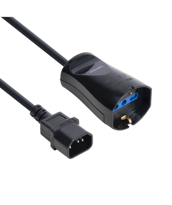 VULTECH CAVO ADATTATORE DI ALIMENTAZIONE IEC14 MASCHIO A PRESA BIPASSO/SCHUKO